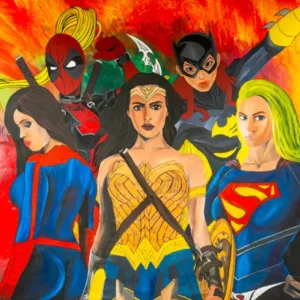 The Super 5 Art Painting Superhero