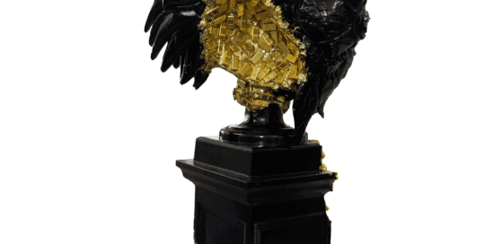 The Lions Attitude - Skulptur - Golden Core - Black Edition - Theodoros Nikolaidis