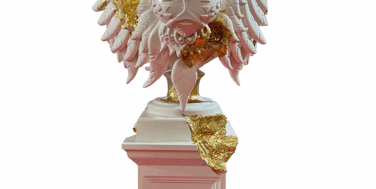 The Lions Attitude - Skulptur - Golden Core - White Edition - Theodoros Nikolaidis